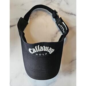 Callaway Golf Adjustable Visor Mens Black White Embroidered Golf Hat